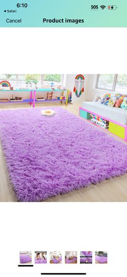 4x6 Rug for Bedroom, Purple Shag Fluffy Area Rug