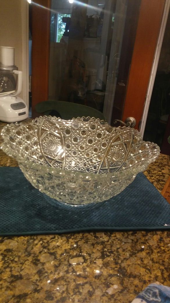 Crystal punch bowl