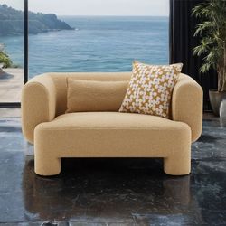 Brand. New Ultra Modern OVERSIZED CHAIR IN YELLOW BOUCLE 