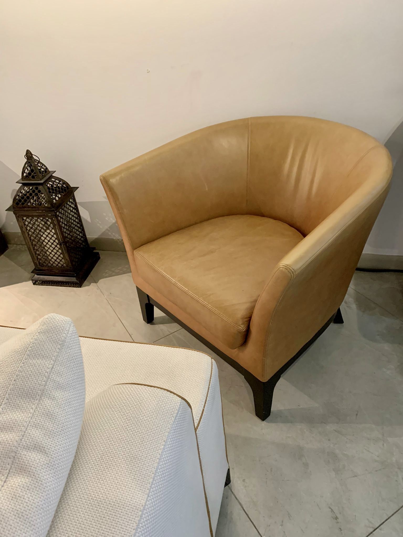 West Elm Leather Tulip Chair