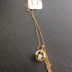 14k Yellow Gold Chain With Opal Set Pendant