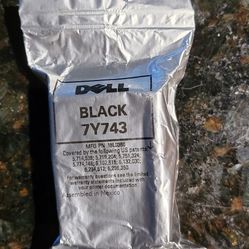 DELL GENUINE black 7Y743 Replacement Ink Cartridge. New.