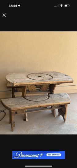 Outdoor table and benches