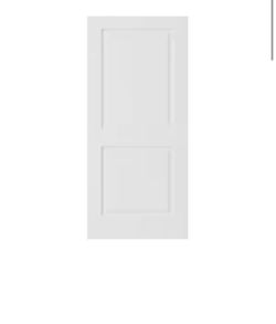 36 in. x 80 in. x 1-3/8 in. White Primed 2-Raised Panel Square Top Solid Core