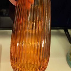 Amber Glass Vase – Decorative / Aesthetic – $20