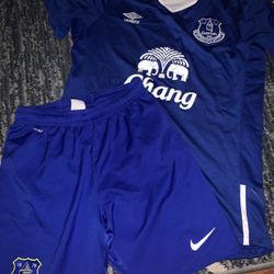 Youth Everton Chang Sponsor Jersey And Shorts