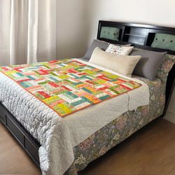 Handmade Throw Quilt (Rail fence)