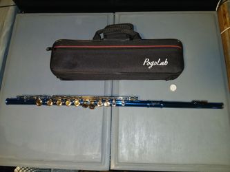 New PogoLab C Flute- Metallic Blue w/ Case & Grease