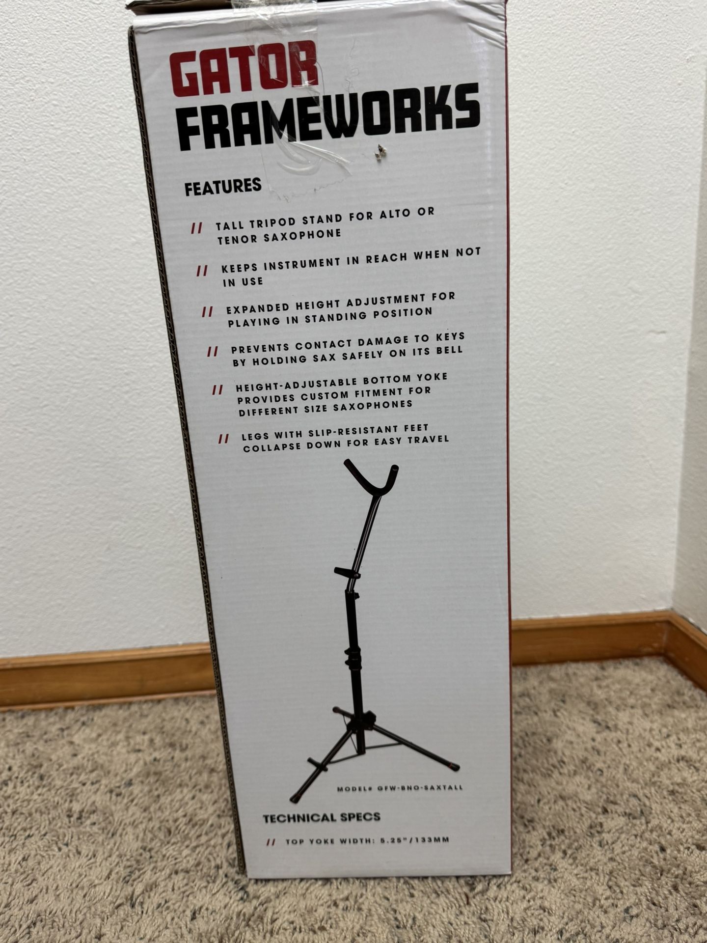 New Gator Frameworks Tall Saxophone Stand