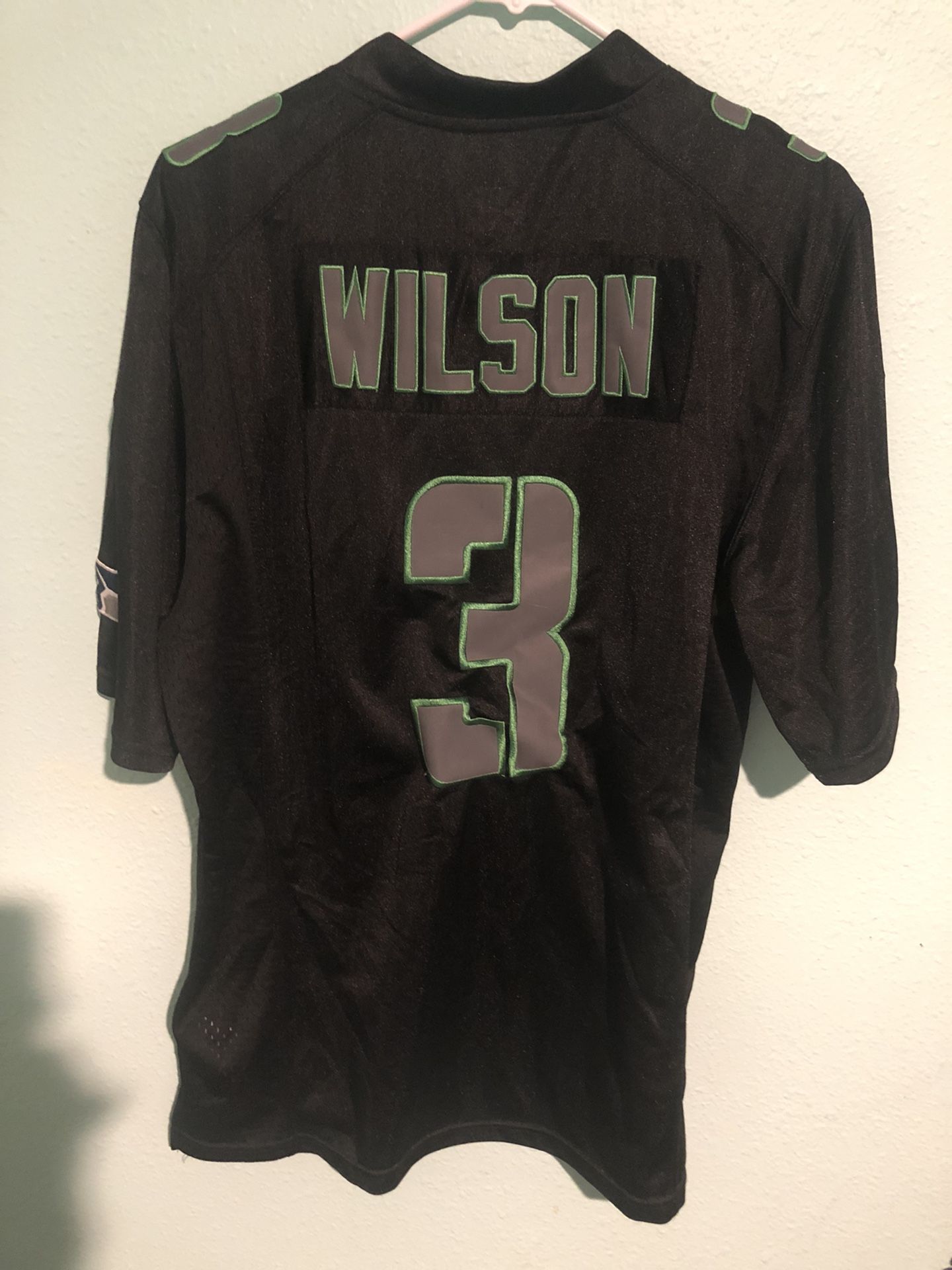 Nike NFL Player #3 Wilson Seattle Seahawks Men’s Black Game Jersey Size Medium