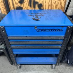 Blue Cornwell 3 drawer cart
