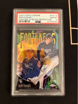 Roki Sasaki rookie card Black Refractor  /10