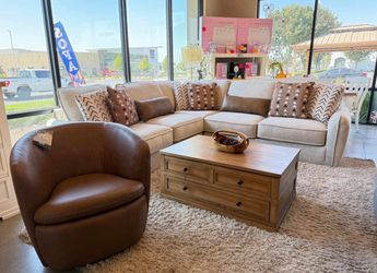 Pretty Beige Couch Comfy & with Warranty