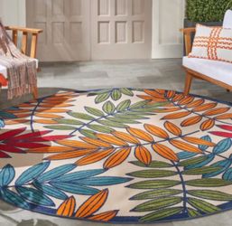 Veranda Forest Multi Round 8’ Rug