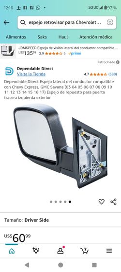 Left and right door mirrors for Chevrolet Express and GMC models from 2003 to 2017