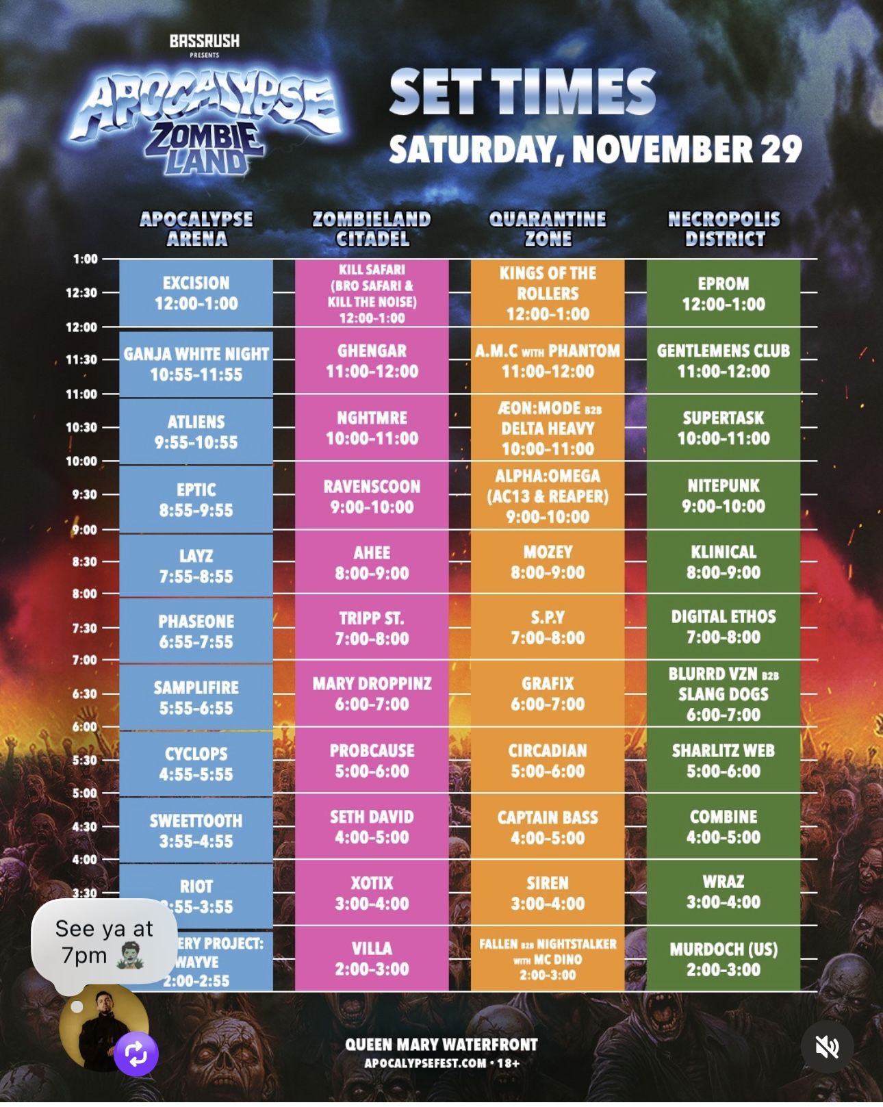 apocalypse zombie land Saturday ticket