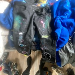 Brand K Loud 9 Jeans Color Black Wit Designs In Them Size 36/32