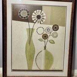 Vase With Textured Wooden Frame