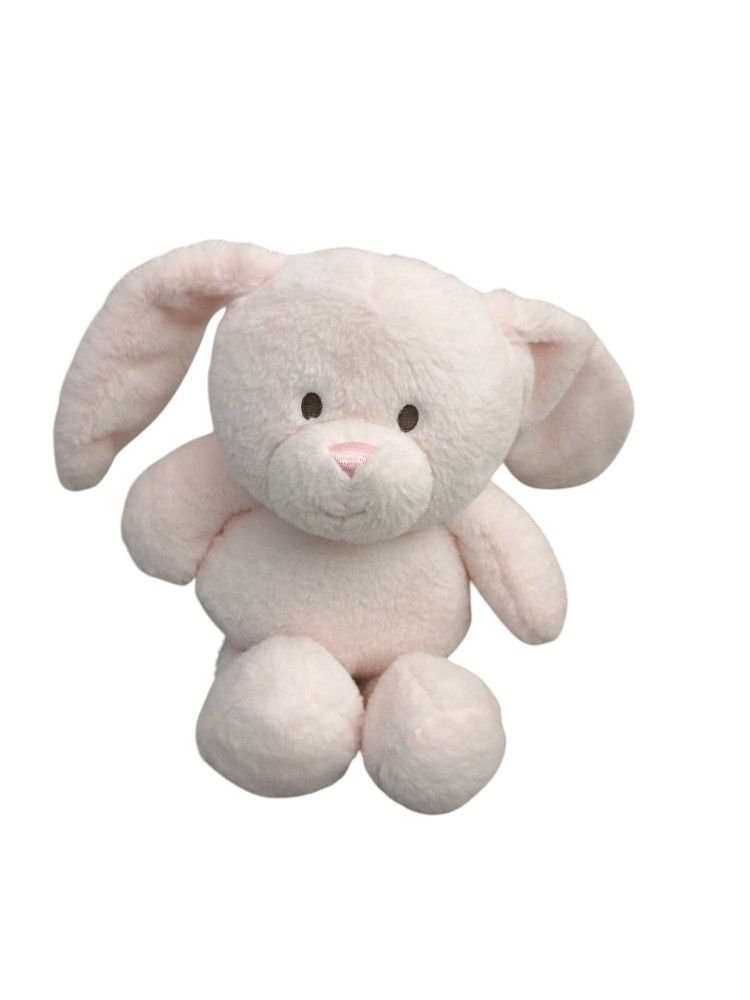 KellyToy K Luxe Baby Bunny Plush Lovey Rattle Crinkle Ears Stuffed Animal Sewn Eyes