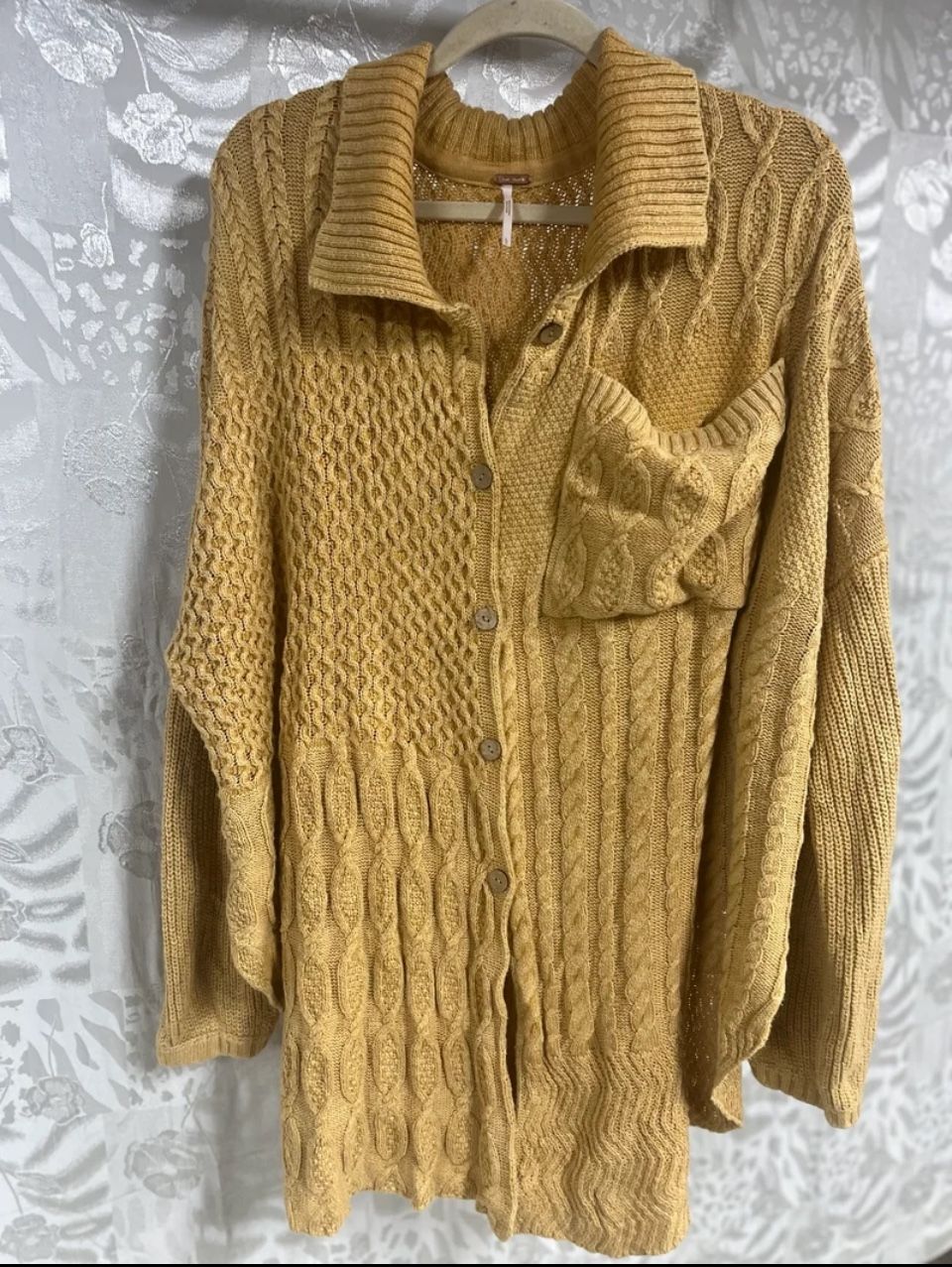 Women Free People Cable Knit Cardigan