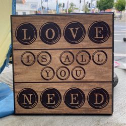 Inspirational Wall Art - “Love Is All You Need”