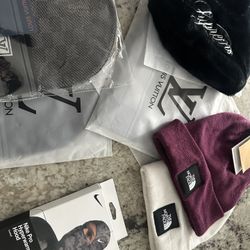 Mix Of Designer Beanies With Nike Masks 