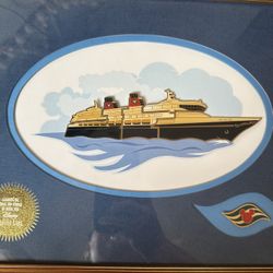  Disney Cruise Line Bon Voyage AAA Special Edition Framed Limited Ship & Logo Pin