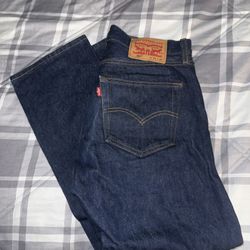 Levi's 501 Original Regular Fit Mens Jeans Dark Blue W32 L30 Button Fly Jeans