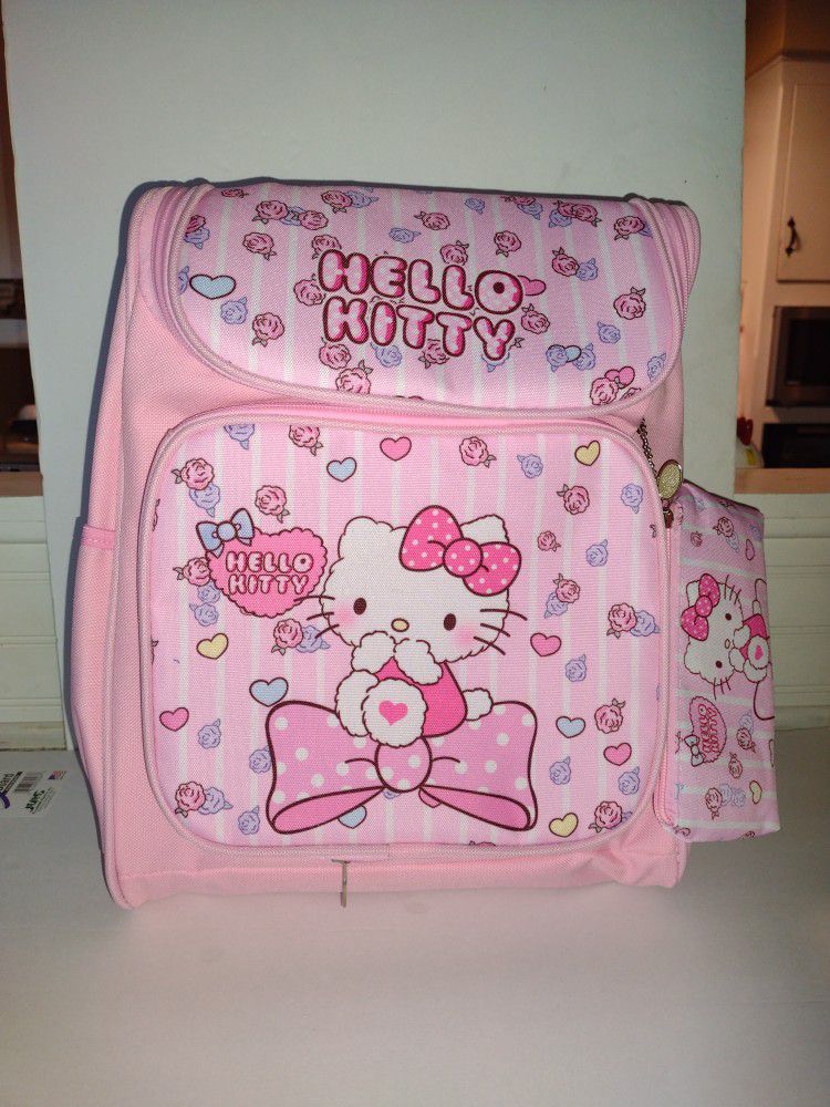 Brand New Hello Kitty Backpack 12" W  15" H