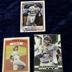 Mookie Betts Topps Bowman Baseball Card Lot Dodgers 