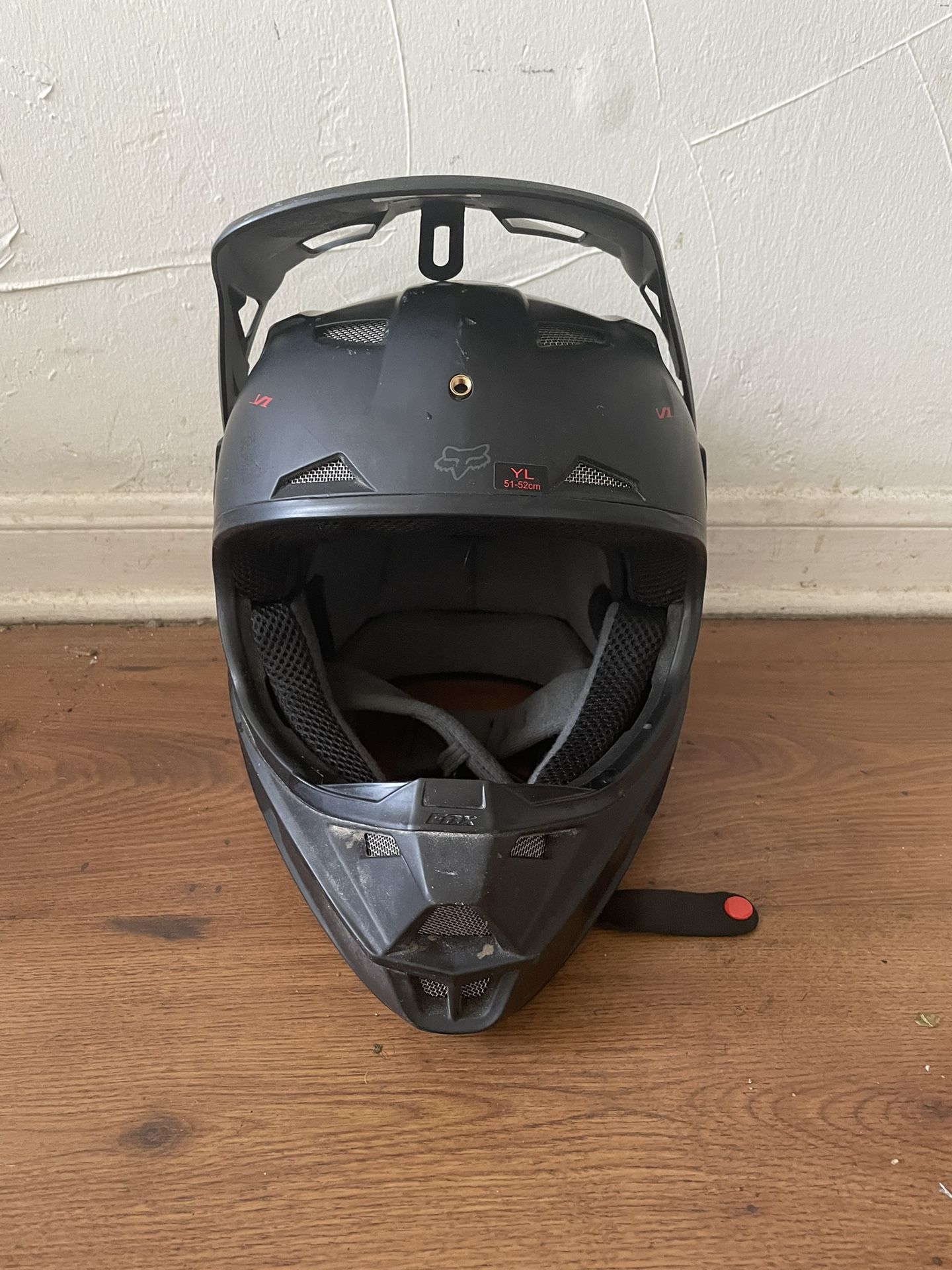 Fox Racing Helmet MX Dirtbike Motocross Off-Road Youth V One Matt Black