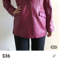 Liz Claiborne Pink Genuine Leather Jacket. Size M