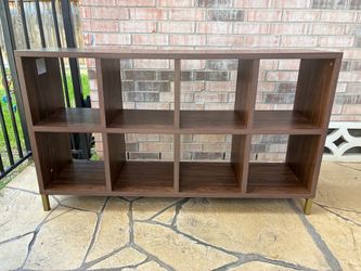 8-Cube Storage Bookcase with Gold Color Legs