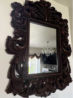 Elegant brown mirror