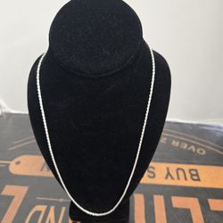 Silver Rope Necklace 23' In Length 