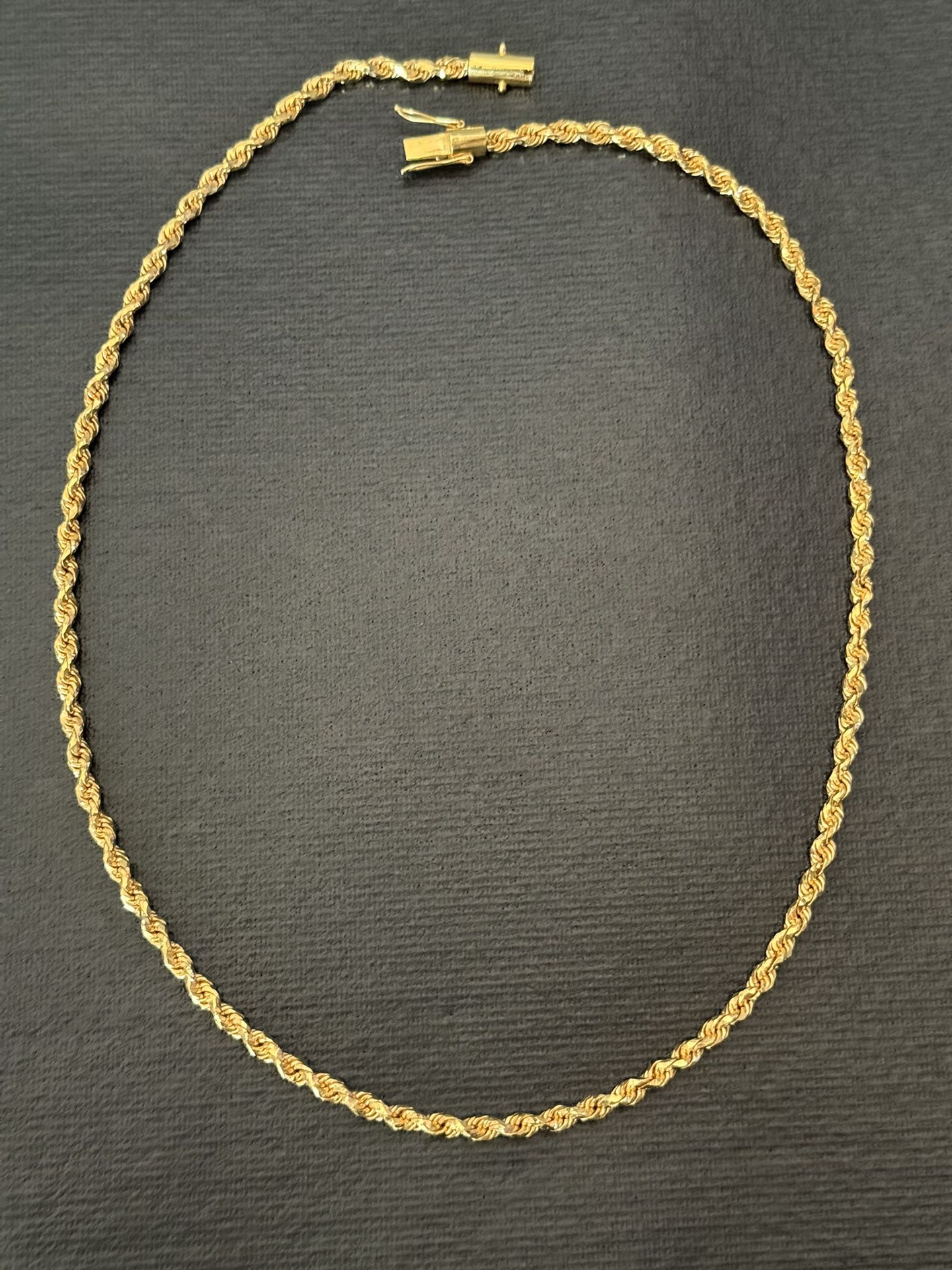 22k Gold Diamond Cut Rope Chain