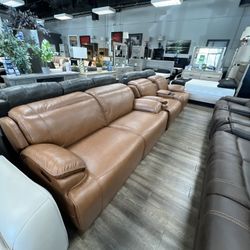 2pc Power Reclining Sofa & Love Seat