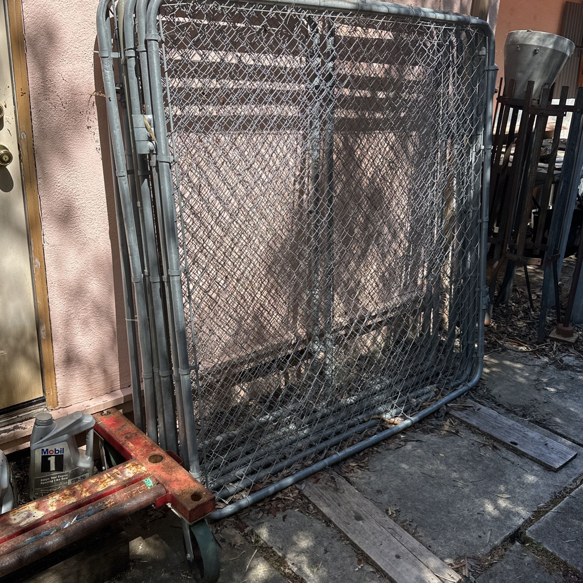 6 Ft By 6 Ft Galvanized Metal Fence With Gate