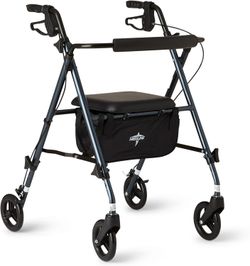Rollator, Medline Superlight Aluminum 6-inch Wheels, 11 LBS,250 lb. #1185E T7-2