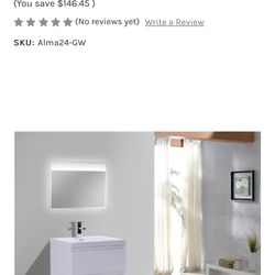 Pre 24ā³ Gloss White Wall Mount Vanity With A Integrated Sink