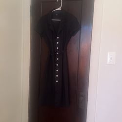 Quince Black Linen Dress Size XS 