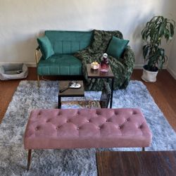 Pink Velvet Bench