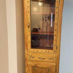 Vintage Hutch With Glass Doors 