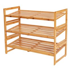 Bamboo 3 Shelf Shoe Rack