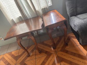 Pair of Wood Drop-Leaf End Tables