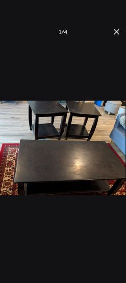 Heavy Solid Wood Coffee Table Set