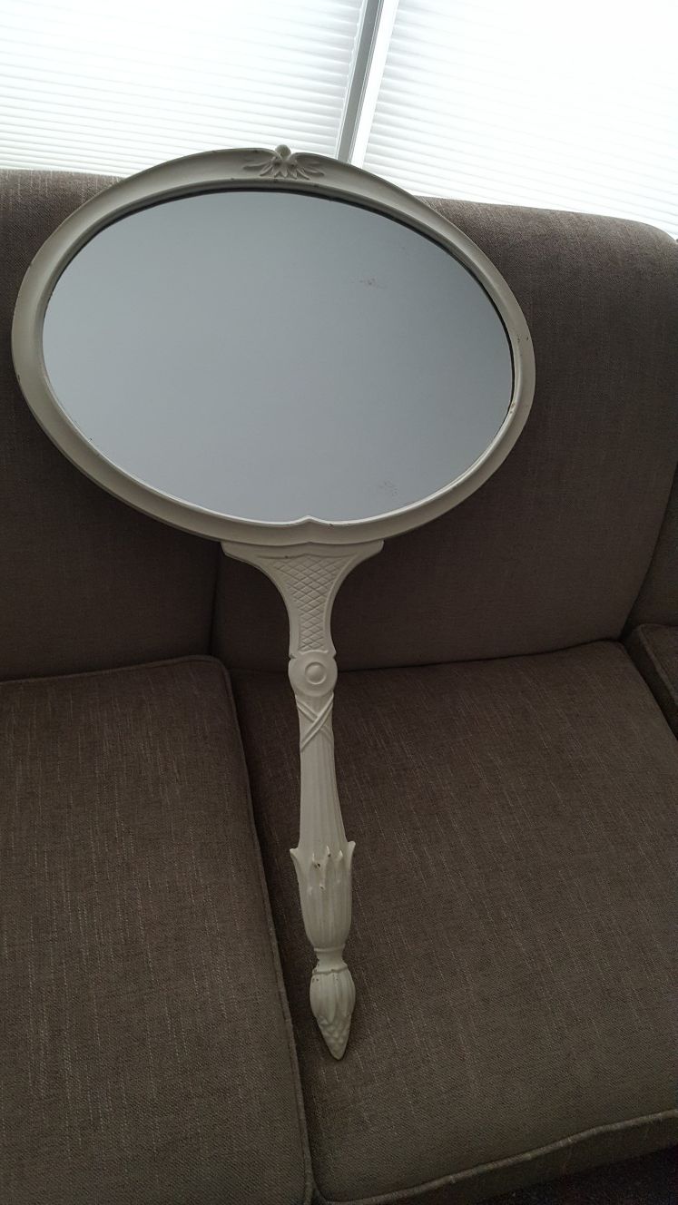 Antique cast mirror, heavy