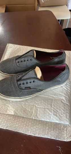 11.5 dark gray micro-houndstooth/textured canvas Vans Authentic low-top sneakers