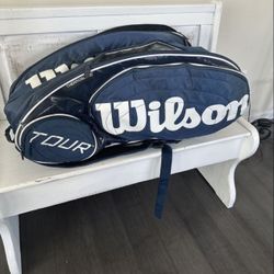 WILSONS Tennis Tour Sports Racket Bag// BLUE THERMO & Moisturizer Guard