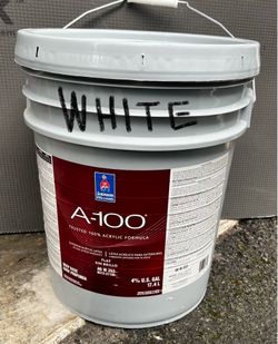Exterior Paint. Color Pure White . Flat New 5 Gallons